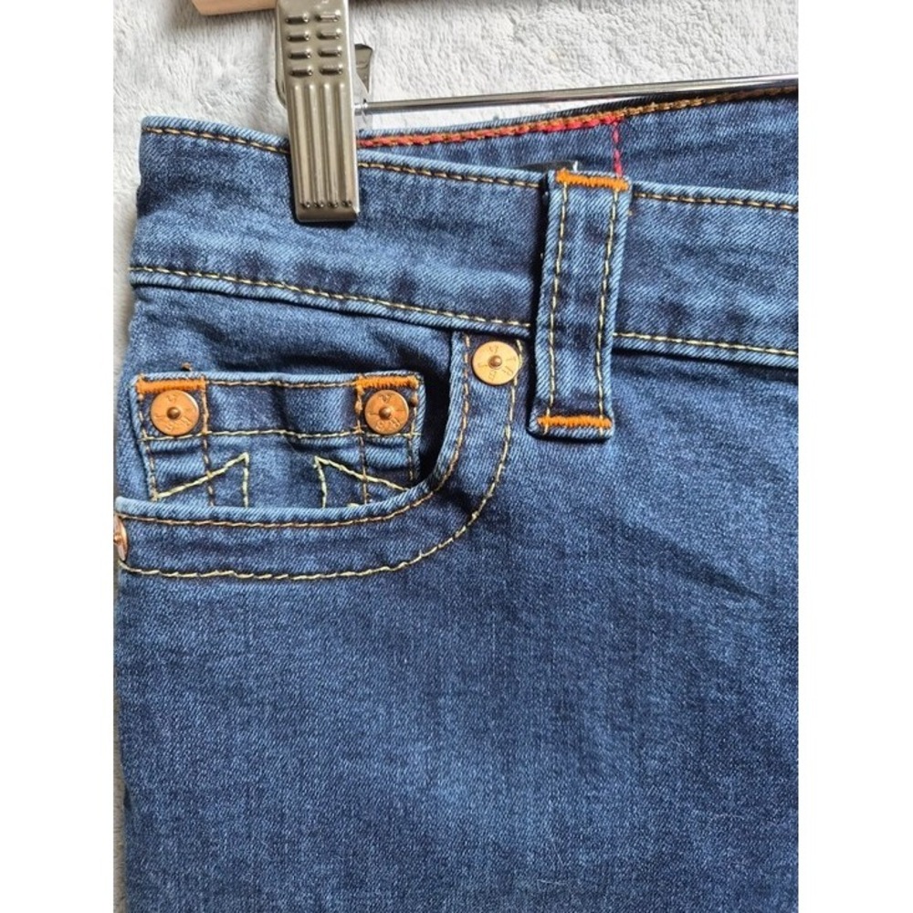 True Religion Billie Jeans Women's 28 Mid Rise Straight Dark Wash Stretch Denim - Picture 4 of 14